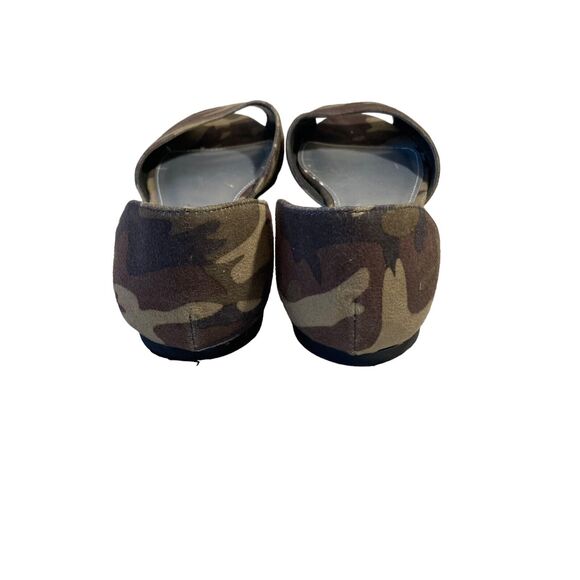 Women’s 6 M Nine West Penelope Camouflage Peep-Toe Open Toe Ballet Flats Suede - Picture 5 of 9